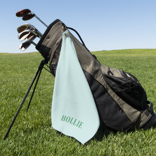 Elegant Modern Minimal Simple Green Monogrammed Golf Towel