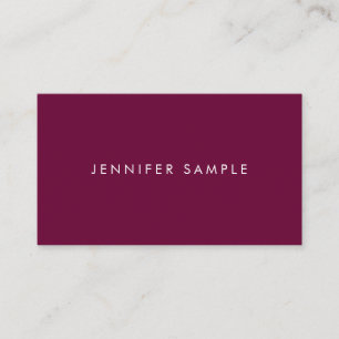 Elegant Modern Minimal Template Rich Burgundy Business Card