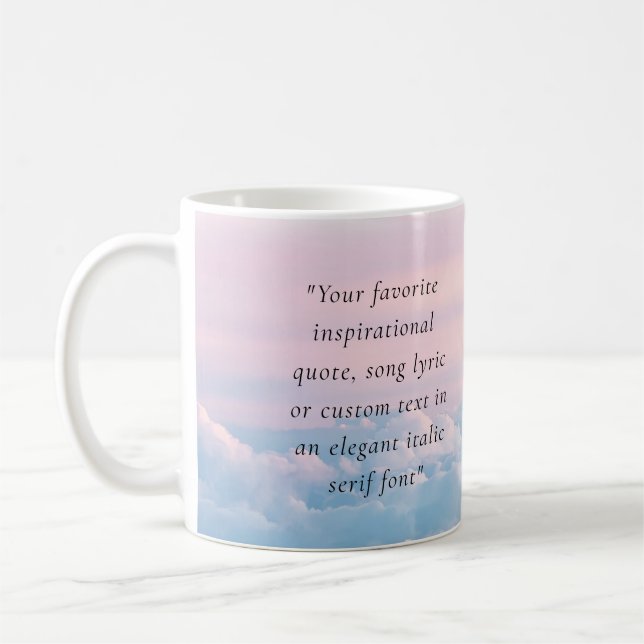 Elegant Modern Minimalist 2 Custom Quote Coffee Mug (Left)