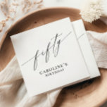 Elegant Modern Minimalist 50th Birthday Napkin<br><div class="desc">Celebrate in style with our Elegant Modern Minimalist 50th Birthday Party Napkins. Featuring the word 'fifty' in a sleek modern calligraphy script, these napkins exude sophistication and charm. Personalize with the guest of honour’s name for a custom touch that perfectly complements the milestone celebration. The minimalist design adds a touch...</div>