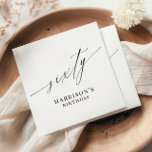 Elegant Modern Minimalist 60th Birthday Napkin<br><div class="desc">Celebrate in style with our Elegant Modern Minimalist 60th Birthday Party Napkins. Featuring the word 'sixty' in a sleek modern calligraphy script, these napkins exude sophistication and charm. Personalize with the guest of honour’s name for a custom touch that perfectly complements the milestone celebration. The minimalist design adds a touch...</div>