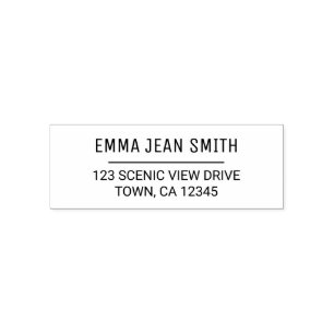 Elegant Modern Minimalist All Caps Return Address Self-inking Stamp
