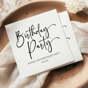 Elegant Modern Minimalist Birthday Party Napkin