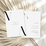 Elegant Modern Minimalist Black and White Wedding Invitation<br><div class="desc">Modern Minimalist Black and White Wedding Invitation. Features elegant monogram typography and minimal graphic design. Personalize text with all the details of your special day.</div>