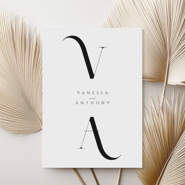 Elegant Modern Minimalist Black and White Wedding Invitation (Creator Uploaded)