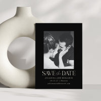 Elegant Modern Minimalist Black Photo Wedding