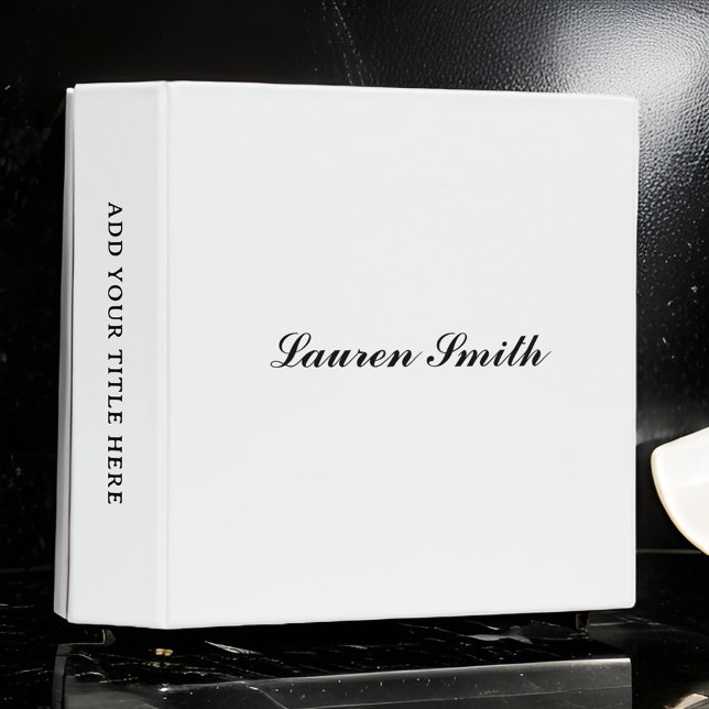 Elegant Modern Minimalist Black Script | White Binder (Creator Uploaded)