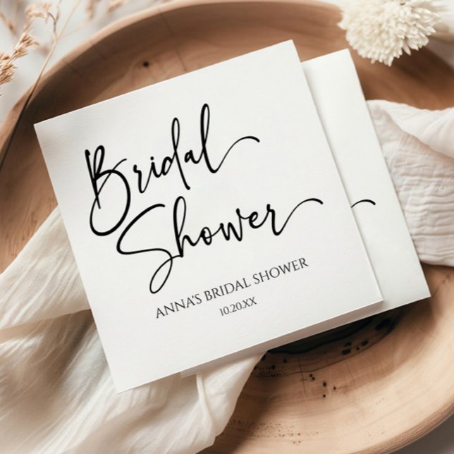 Elegant Modern Minimalist Bridal Shower Napkin (Creator Uploaded)
