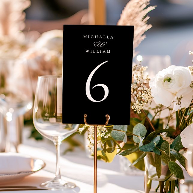 Elegant Modern Minimalist Calligraphy Wedding Table Number (Creator Uploaded)