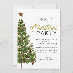Elegant Modern Minimalist Christmas Party Invitation