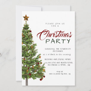 Elegant Modern Minimalist Christmas Party Invitation