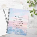 Elegant Modern Minimalist Custom Quote Planner<br><div class="desc">Create your own custom quote planner notebook. Features your personalized text in an elegant minimalist italic serif typography with sunset clouds background</div>