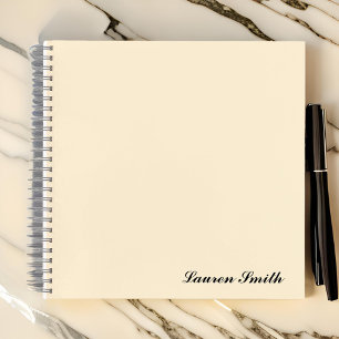 Elegant Modern Minimalist Cute Girly Cream Notebook