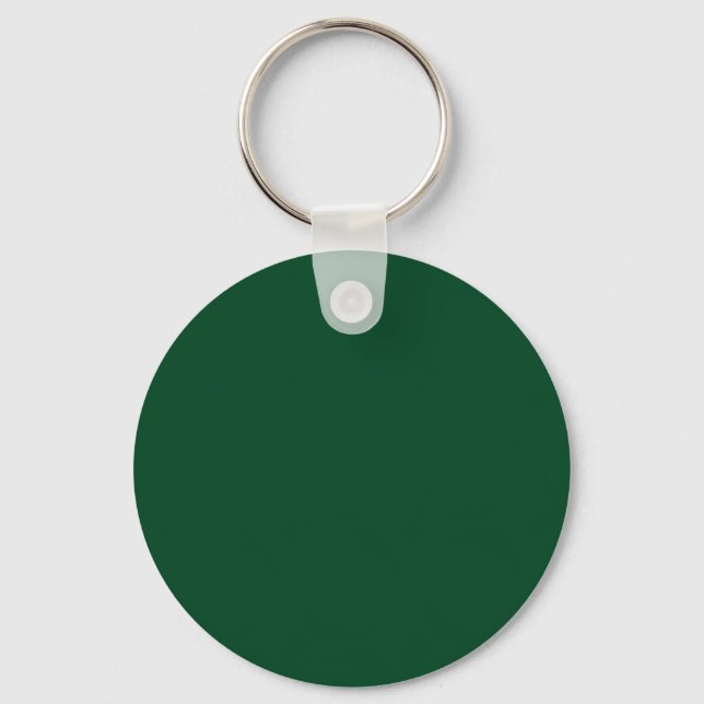 Elegant Modern Minimalist Forest Green Keychain (Front)