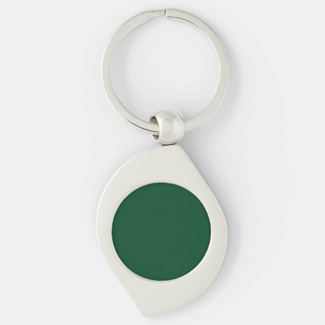 Elegant Modern Minimalist Forest Green Keychain (Front)