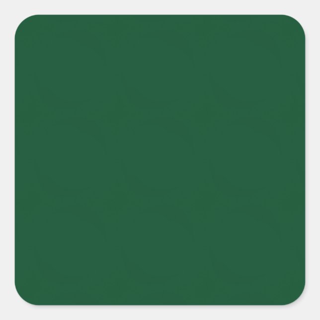 Elegant Modern Minimalist Forest Green Square Sticker (Front)