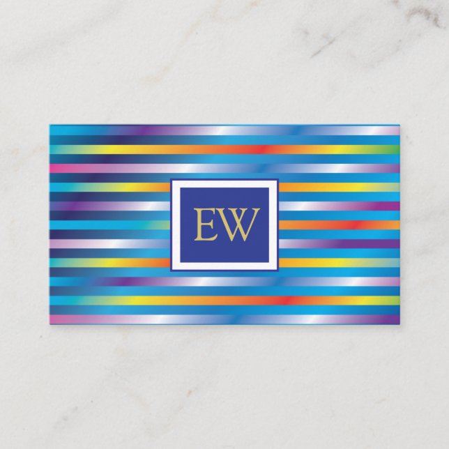 Elegant Modern Minimalist Gradient Lines Design Business Card (Front)