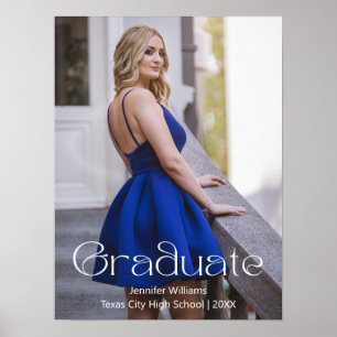 elegant modern minimalist graduation photo  poster