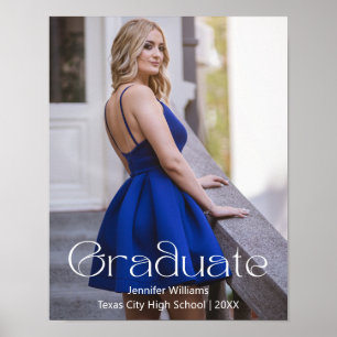 elegant modern minimalist graduation photo poster