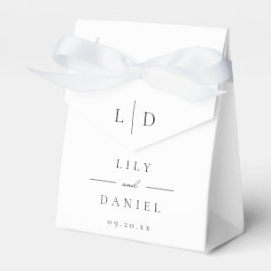 Elegant Modern Minimalist Monogram Wedding  Favor Box