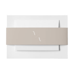 Elegant Modern Minimalist Monogram Wedding Invitation Belly Band