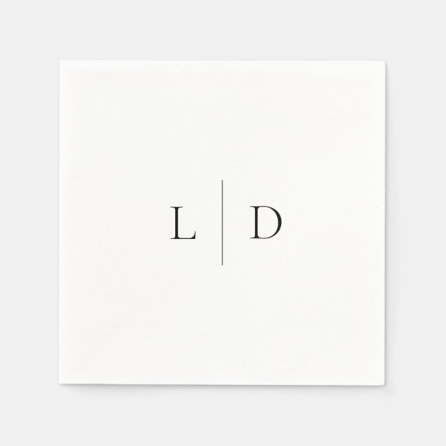 Elegant Modern Minimalist Monogram Wedding Napkin (Front)