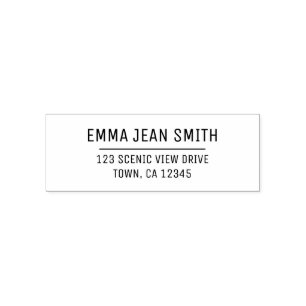 Elegant Modern Minimalist Name Return Address Self-inking Stamp