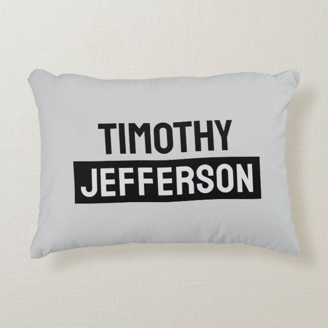Elegant Modern Minimalist Own Name Accent Pillow (Front)