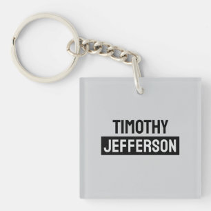 Elegant Modern Minimalist Own Name Keychain