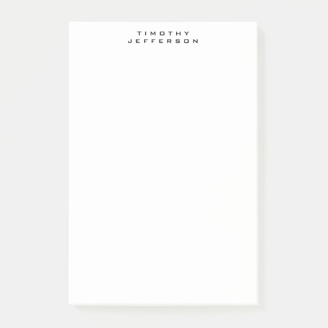 Elegant Modern Minimalist Own Name Post-it Notes (Front)