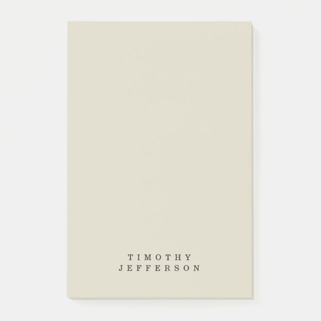 Elegant Modern Minimalist Own Name Post-it Notes (Front)