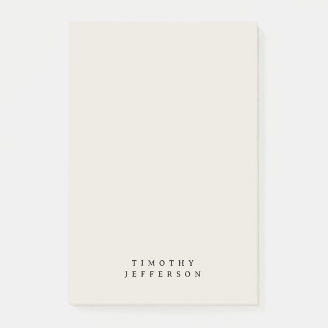 Elegant Modern Minimalist Own Name Post-it Notes (Front)