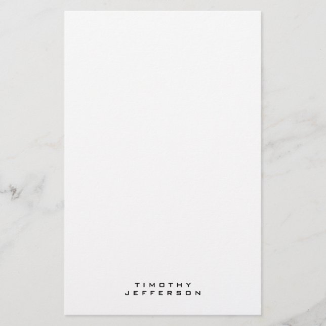 Elegant Modern Minimalist Own Name Stationery (Front)