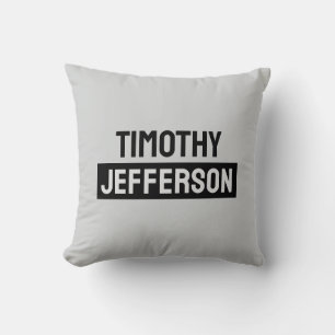 Elegant Modern Minimalist Own Name Throw Pillow