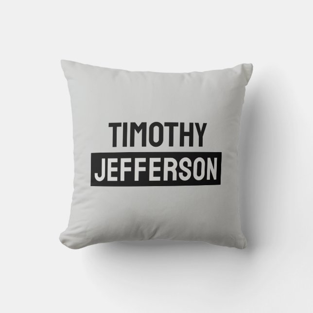 Elegant Modern Minimalist Own Name Throw Pillow (Front)