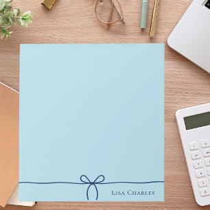 Elegant Modern Minimalist Pastel & Navy Blue Notepad