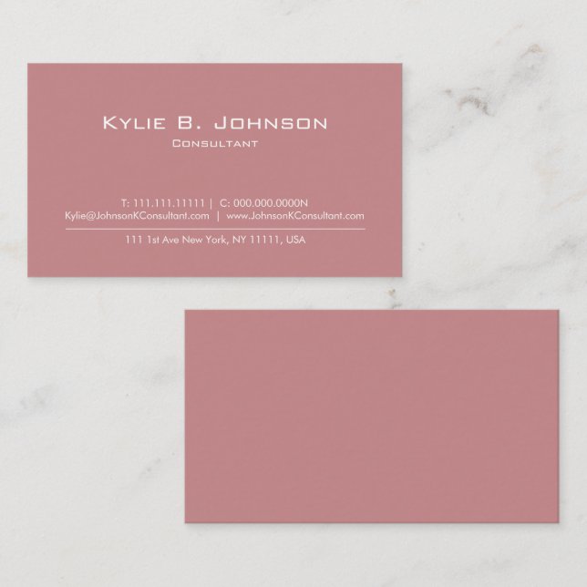 Elegant Modern Minimalist Personalized Business Card (Front/Back)