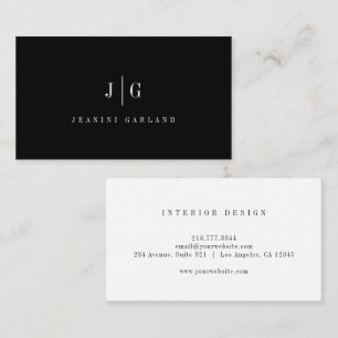 Elegant Modern Minimalist Professional Monogram Business Card