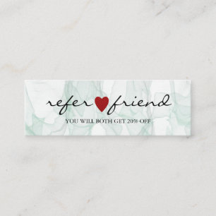 Elegant Modern Minimalist Red Heart Referral Card