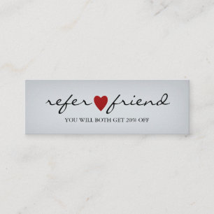 Elegant Modern Minimalist Red Heart Referral Card
