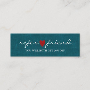 Elegant Modern Minimalist Red Heart Referral Card