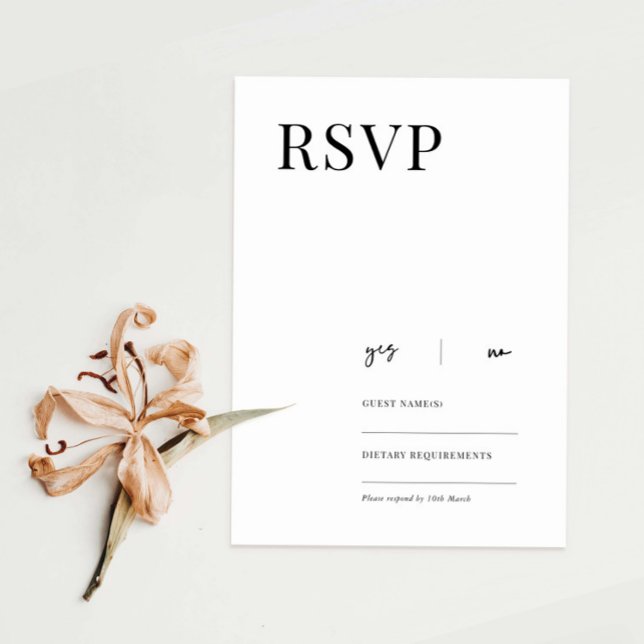 Elegant modern minimalist RSVP Reply Card (Creator Uploaded)