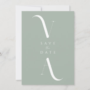 Elegant Modern Minimalist Sage Green Wedding Save The Date