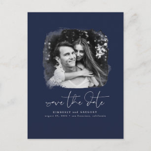 Elegant Modern Minimalist Save The Date Photo Announcement Postcard