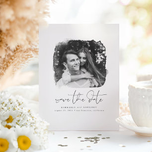 Elegant Modern Minimalist Save The Date Photo Announcement Postcard