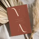 Elegant Modern Minimalist Terracotta Wedding Invitation<br><div class="desc">Modern Minimalist Terracotta Wedding Invitation. Features elegant monogram typography and minimal graphic design. Personalize text with all the details of your special day.</div>
