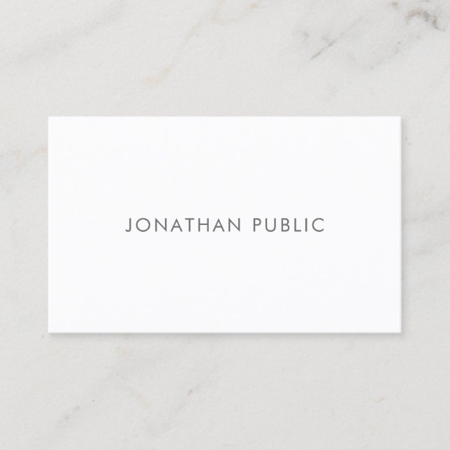 Elegant Modern Minimalist Trendy Simple Plain Business Card (Front)