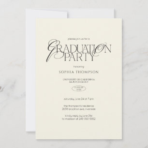 Elegant Modern Minimalist Typography Graduation Invitation