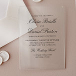 Elegant Modern Minimalist Wedding Acrylic Invitations<br><div class="desc">The Elegant Modern Minimalist Wedding Acrylic Invitations bring simplicity and style together in a polished, sleek design. Crafted from premium, transparent acrylic, these invitations highlight minimalist aesthetics with clean lines and contemporary typography, perfect for couples who value understated elegance. Ideal for any modern or sophisticated wedding theme, the acrylic material...</div>