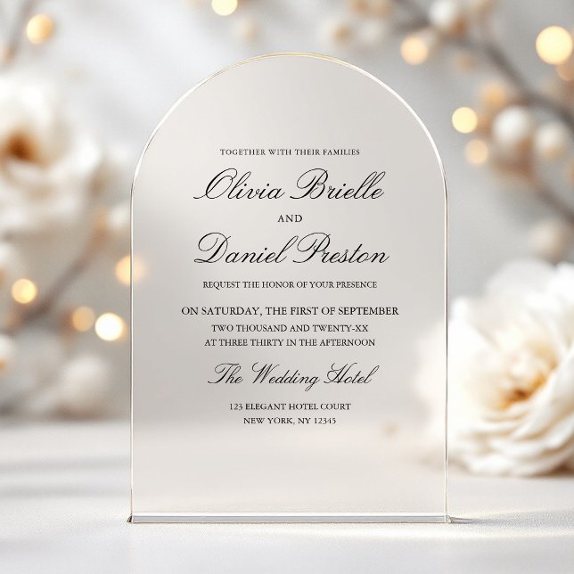 Elegant Modern Minimalist Wedding Acrylic Invitations (Creator Uploaded)